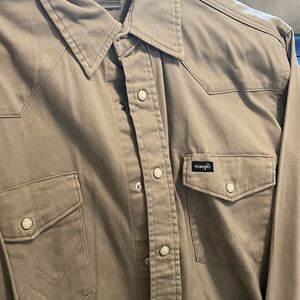 Wrangler Khaki Advanced Comfort Western Shirt
